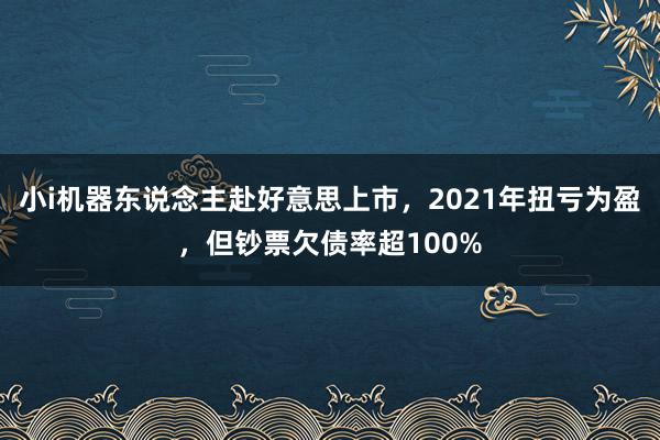 小i机器东说念主赴好意思上市，2021年扭亏为盈，但钞票欠债率超100%